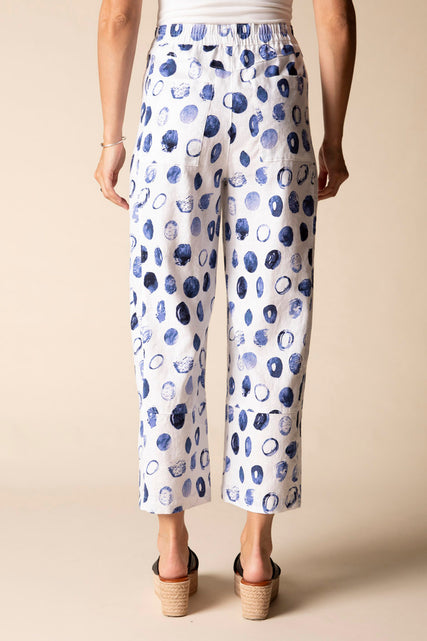 Contrast Seams Dot Crop Pant