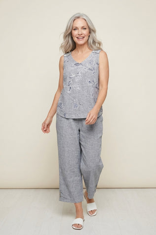 Linen Blooms Tank