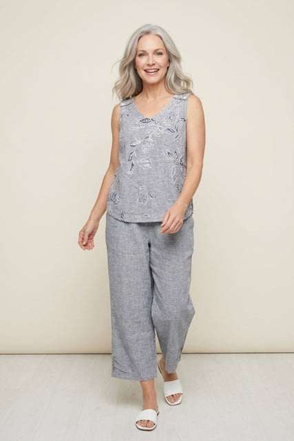 Linen Blooms Tank