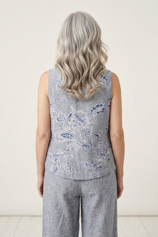 Linen Blooms Tank