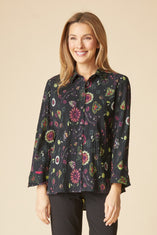 Boho Floral Crinkle Cotton Shirt