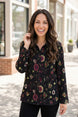 Boho Floral Crinkle Cotton Shirt