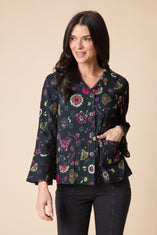 Boho Floral Crinkle Cotton Flounce Jacket