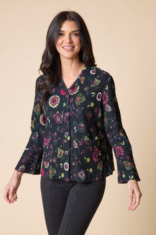 Boho Floral Crinkle Cotton Flounce Jacket