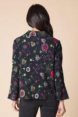 Boho Floral Crinkle Cotton Flounce Jacket