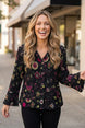 Boho Floral Crinkle Cotton Flounce Jacket