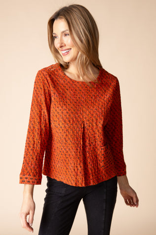 Mix & Match Geo Pleat Pullover