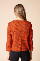 Mix & Match Geo Pleat Pullover