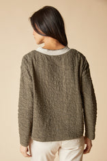 Crinkled Double Face Metro Pullover