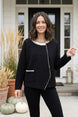 Crinkled Double Face Metro Pullover
