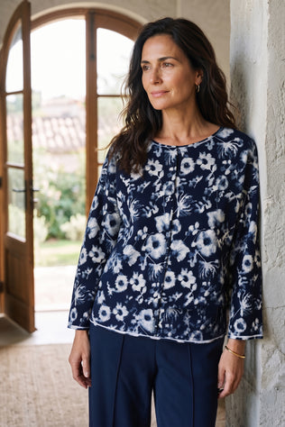 Focus Floral Pullover Sweater