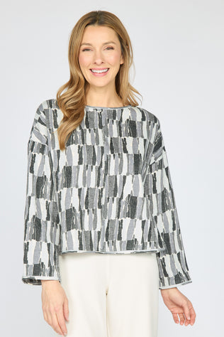 Brushstroke Rolled Edge Sweater