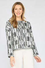 Brushstroke Rolled Edge Sweater