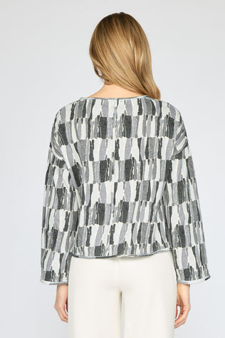 Brushstroke Rolled Edge Sweater