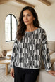 Brushstroke Rolled Edge Sweater
