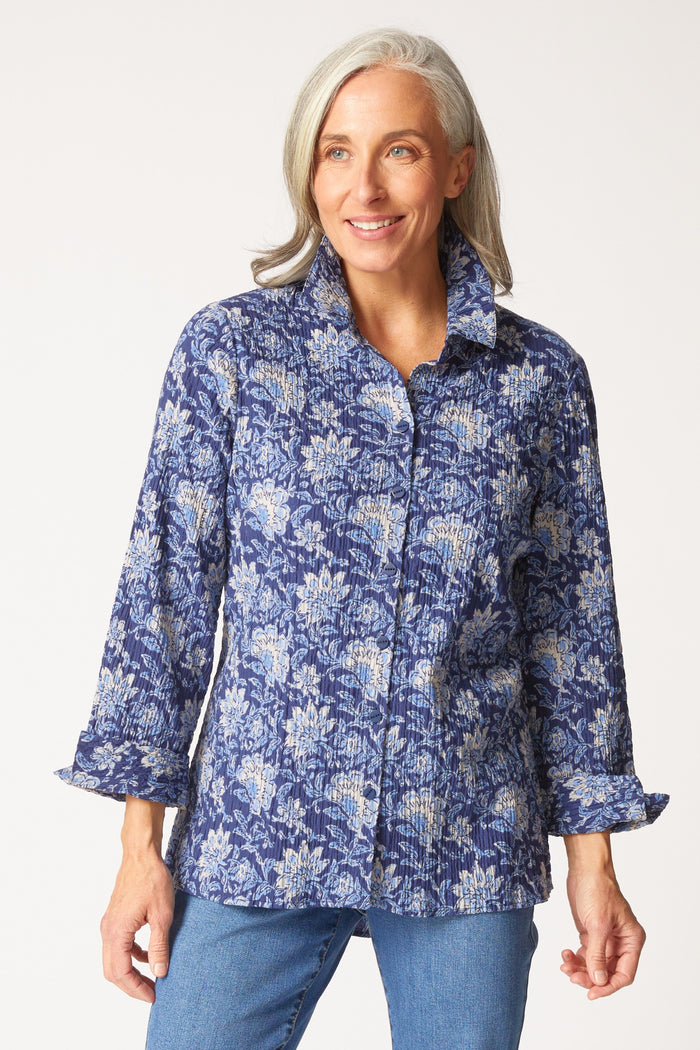 Batik Floral Shaped Shirt
