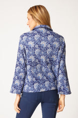 Batik Floral Flounce Jacket