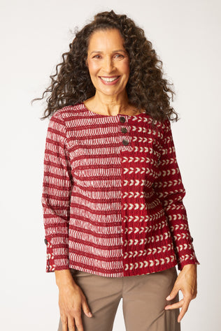 Mixed Batiks Button Pullover
