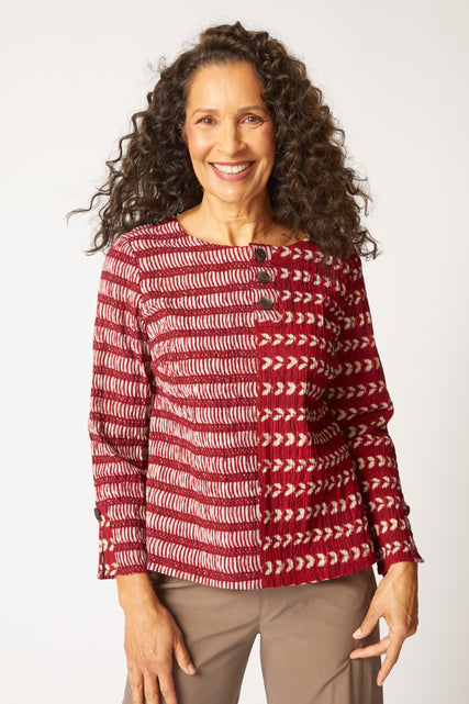 Mixed Batiks Button Pullover