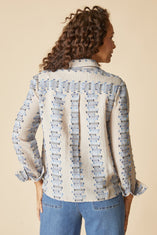 Embroidered Cotton Stripe Shirt