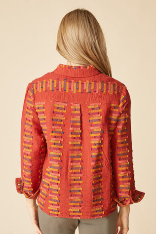 Embroidered Cotton Stripe Shirt