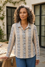 Embroidered Cotton Stripe Shirt