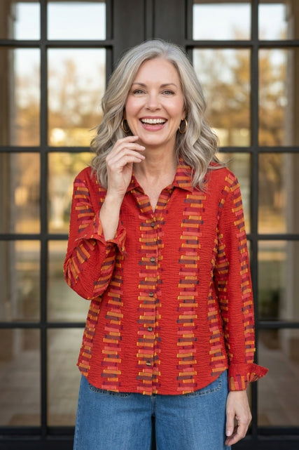 Embroidered Cotton Stripe Shirt