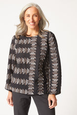 Embroidered Cotton Button Back Pullover