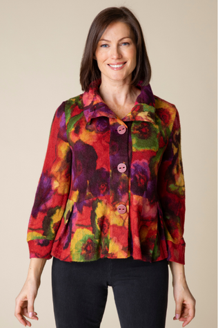 Abstract Floral Retro Jacket