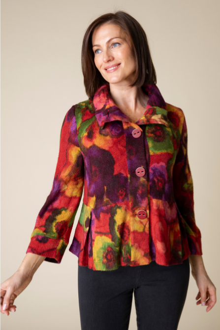 Abstract Floral Retro Jacket