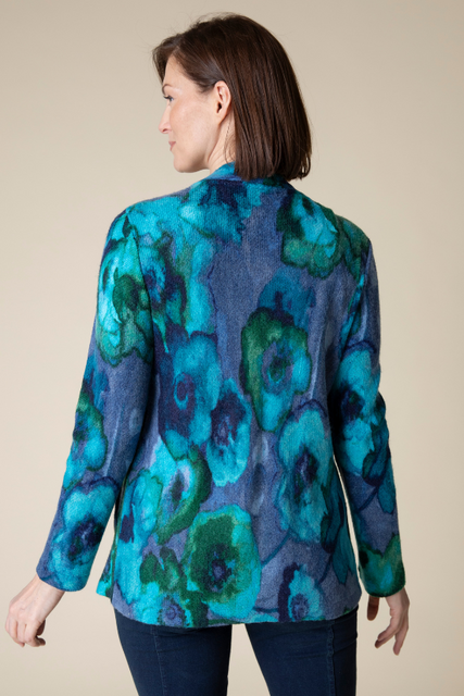 Abstract Floral Pocket Cardigan