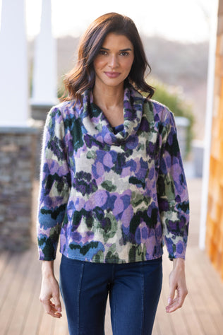 Aspen Knit Brushstroke Print Pullover