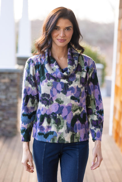 Aspen Knit Brushstroke Print Pullover