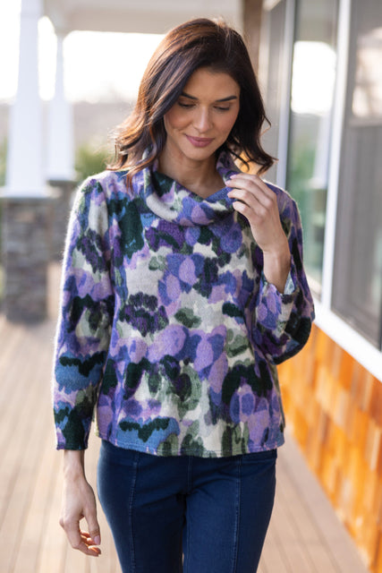 Aspen Knit Brushstroke Print Pullover