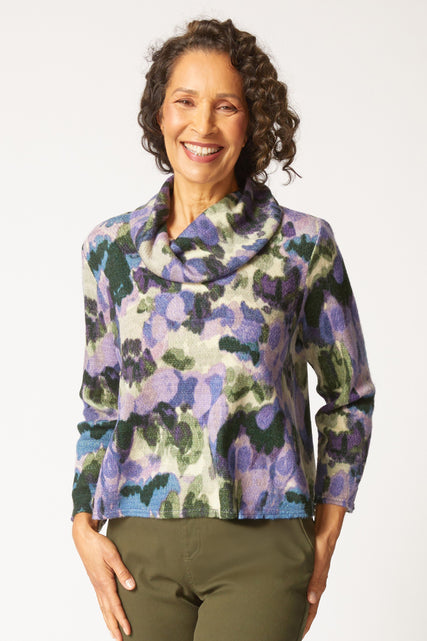 Aspen Knit Brushstroke Print Pullover