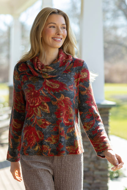 Autumn Paisley Easy Cowl Neck
