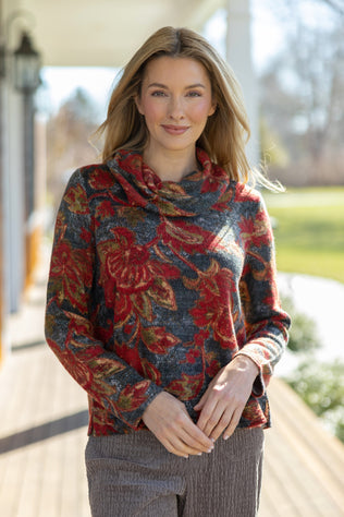 Autumn Paisley Easy Cowl Neck