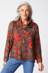 Autumn Paisley Easy Cowl Neck