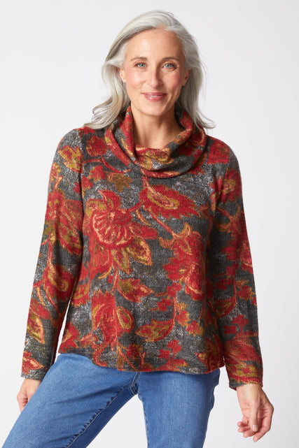 Autumn Paisley Easy Cowl Neck