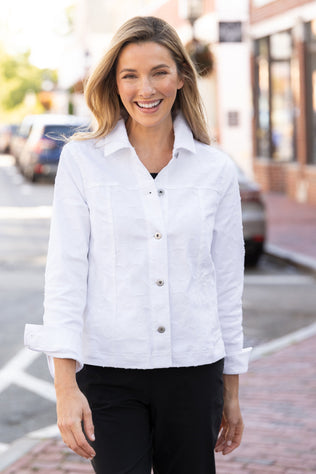 Etched Floral Jean Jacket
