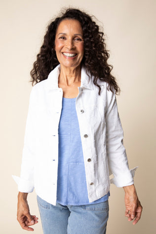 Etched Floral Jean Jacket