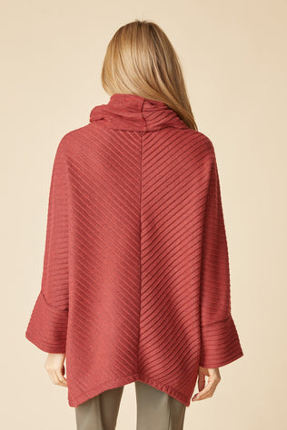 Pleated Fleece Cowl Neck Tunic