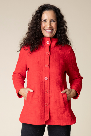 Box Quilt Shirttail Jacket