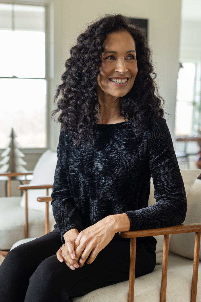 Crinkle Velvet On The Town Top