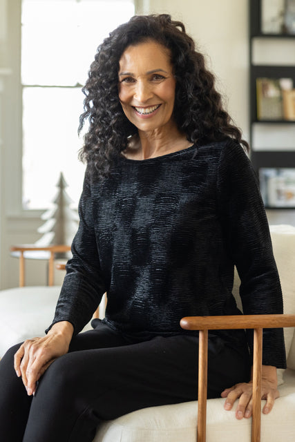 Crinkle Velvet On The Town Top