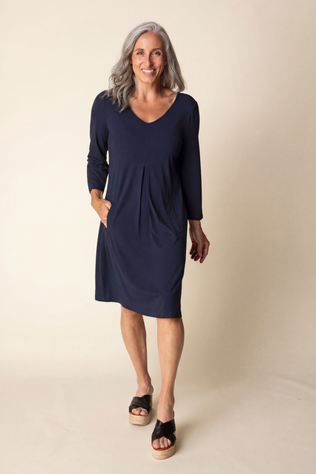 Core Travel Pleat-Front Dress