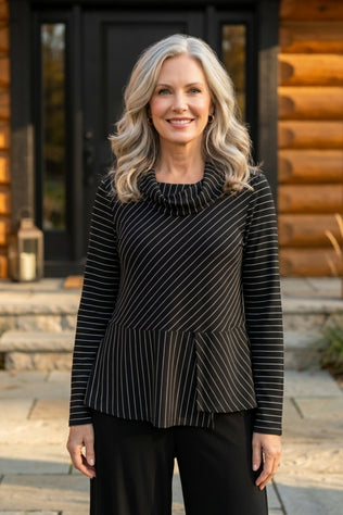 Core Travel Stripe Wrap Top