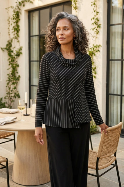 Core Travel Stripe Wrap Top