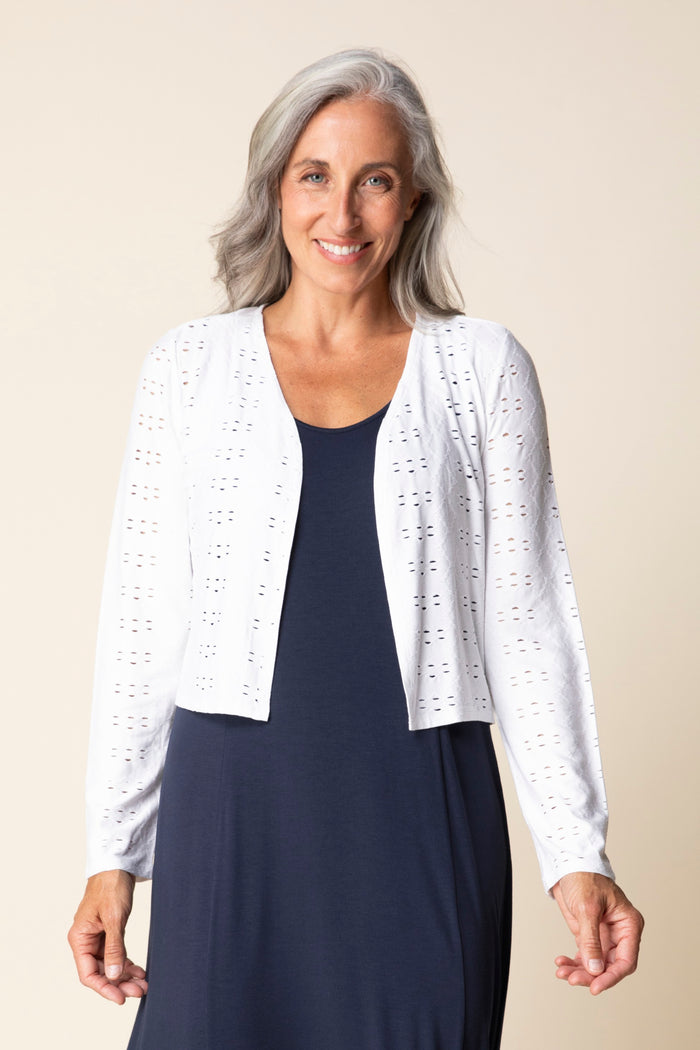 Eyelet Bloom Shawl Jacket