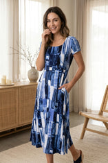 Core Travel Brush Stroke Swing Dress